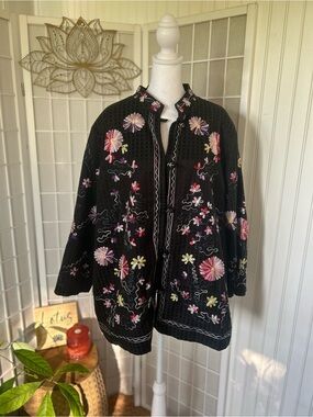 Draper’s & Damon’s Embroidered Mandarin Jacket Size 2X